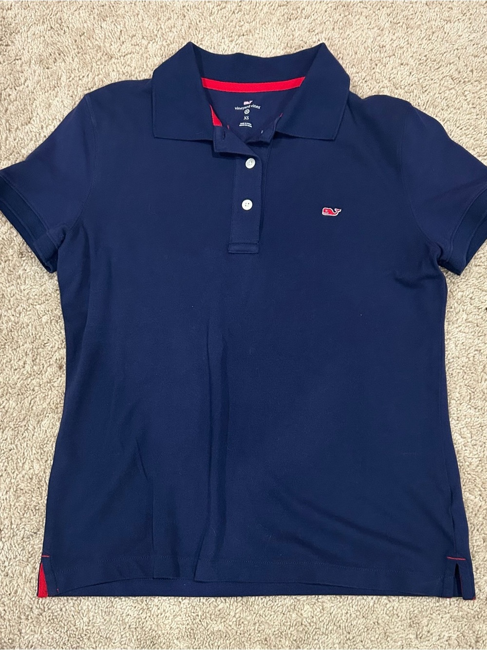 Vineyard Vines X Target Navy Polo with Red Whale Accent